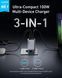 Мережевий зарядний пристрій Anker PowerPort GaNPrime 100W 2xUSB Type-C, USB Type-A Silver (A2688341)
