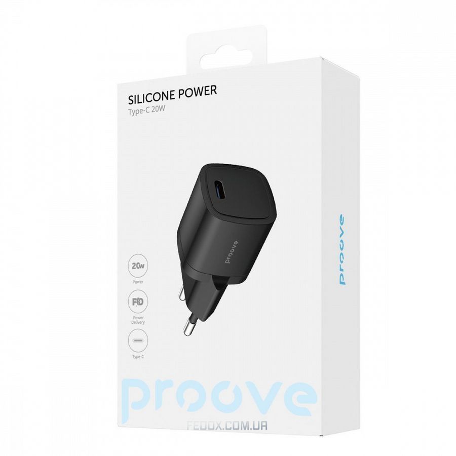 МЗП Proove Silicone Power 20W (Type-C) black
