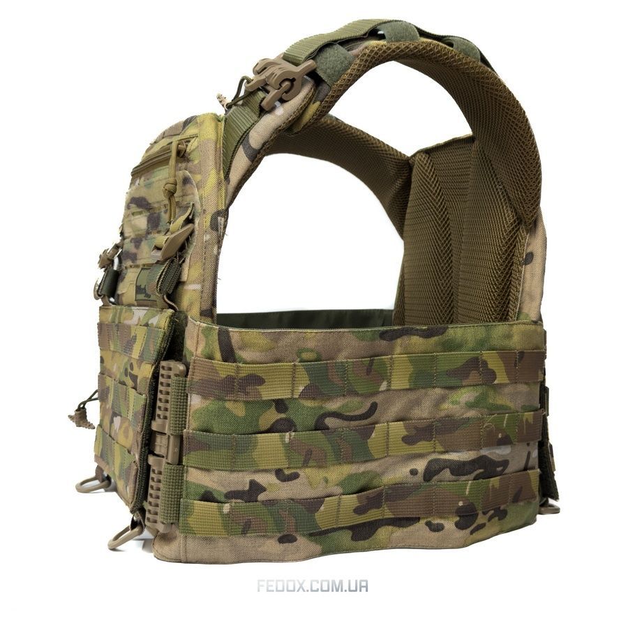 Плитоноска тактична військова Black Voron&reg; з системою швидкого скидання Cordura-1000 MultiCam&reg;