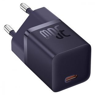 MZP Baseus GaN5 Mini Fast Charger Type-C 30W (With Cable Type-C to Type-C 100W 1m) purple