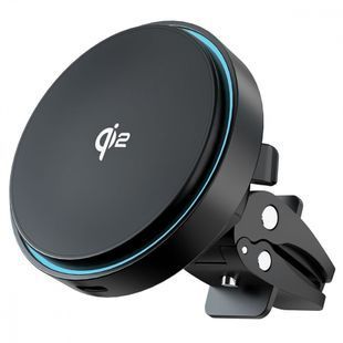 Car holder with Wireless Charger Proove Light Circle Qi2 15W metal gray