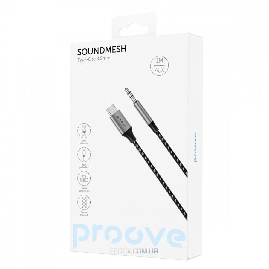 Кабель AUX Proove SoundMesh Type-C to 3.5mm (1m)