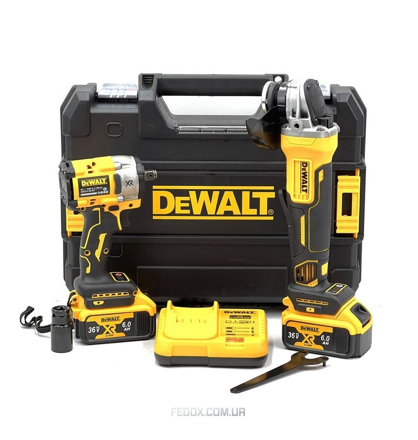 Набор 2в1 DEWALT 36V, 6А/ч (Гайковерт DCF922 + Болгарка DCG413) Аккумуляторный набор УШМ + Гайковерт