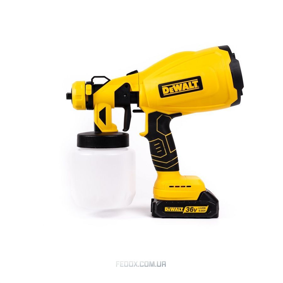 DeWalt Cordless Spray Gun (DCE550N) 36V. DeWalt Spray Gun (+2 Batteries) and Adjustable for Painting