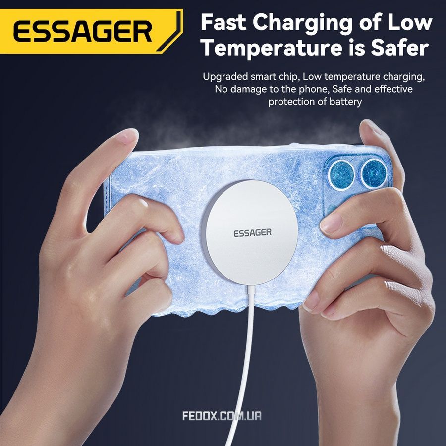 Бездротовий зарядний пристрій Essager Wind 2in1 Wireless Charger 15W White (EWXCX-CF02-Z)