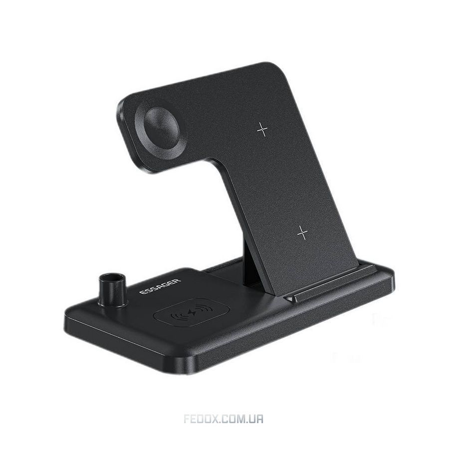 Бездротовий зарядний пристрій Essager Jiecheng 4 in 1 15W Black (EWXZM-JC01-Z)