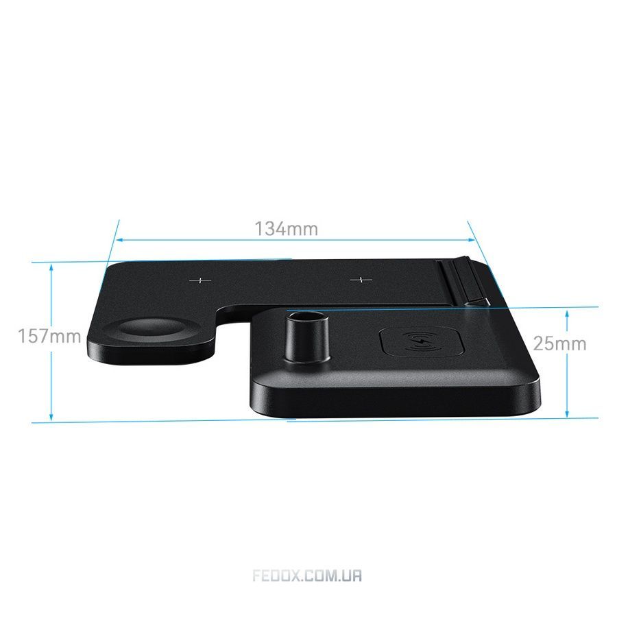 Бездротовий зарядний пристрій Essager Jiecheng 4 in 1 15W Black (EWXZM-JC01-Z)