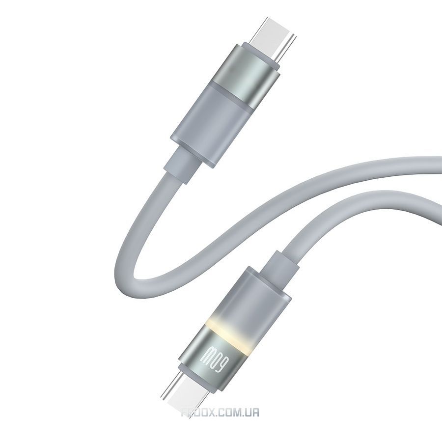 Кабель ColorWay USB Type-C - USB Type-C (M/M), warm light, 3А, 1 м, Grey (CW-CBPDCC092-GR)
