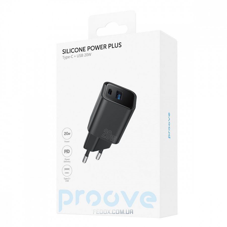 МЗП Proove Silicone Power Plus 20W (Type-C + USB)