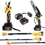 Набор DeWalt 3в1 (36V 5Ah) Мини пила DCMPH525P1 + Секатор DCMPP563N + телескопическая штанга 3м + Высоторез