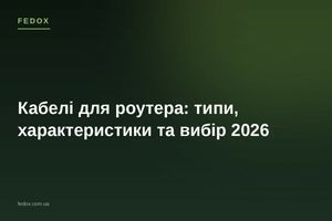 Кабелі для роутера: типи, характеристики та вибір 2026