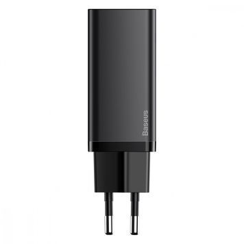 МЗП Baseus GaN2 Lite Быстрая Зарядка 65W (1 Type-C + 1 USB) черный