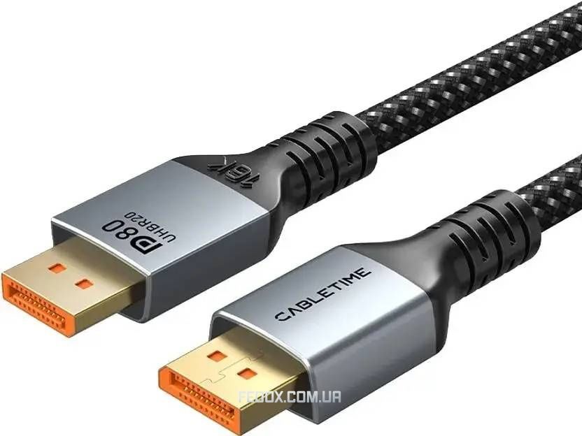Кабель Cabletime DisplayPort - DisplayPort v2.1 (M/M), 16K, 1 м Black (CD13H)