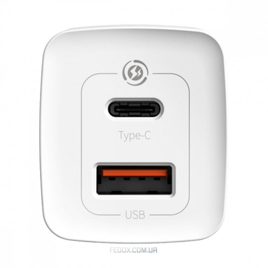 МЗП Baseus GaN2 Lite Quick Charger 65W (1 Type-C + 1 USB)