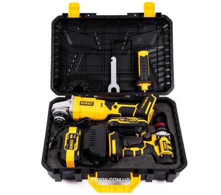 Набор DeWalt (2в1) Аккумуляторный (Шуруповерт DCD709M2T)+(Болгарка DCG509NT с LED экраном) Бесщеточный АКБ комплект Девольт 48V