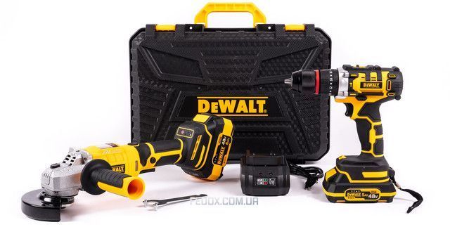 Набор DeWalt (2в1) Аккумуляторный (Шуруповерт DCD709M2T)+(Болгарка DCG509NT с LED экраном) Бесщеточный АКБ комплект Девольт 48V