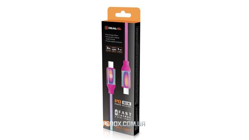 Кабель REAL-EL Premium USB Type-C - USB Type-C (M/M), 1 м, Rainbow (EL123500053)