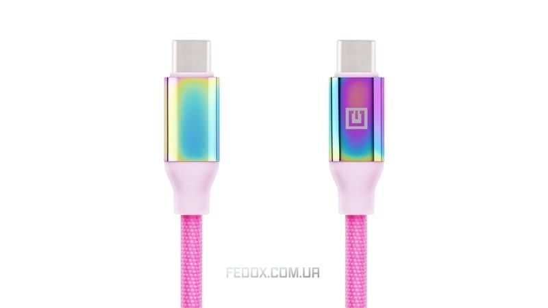Кабель REAL-EL Premium USB Type-C - USB Type-C (M/M), 1 м, Rainbow (EL123500053)