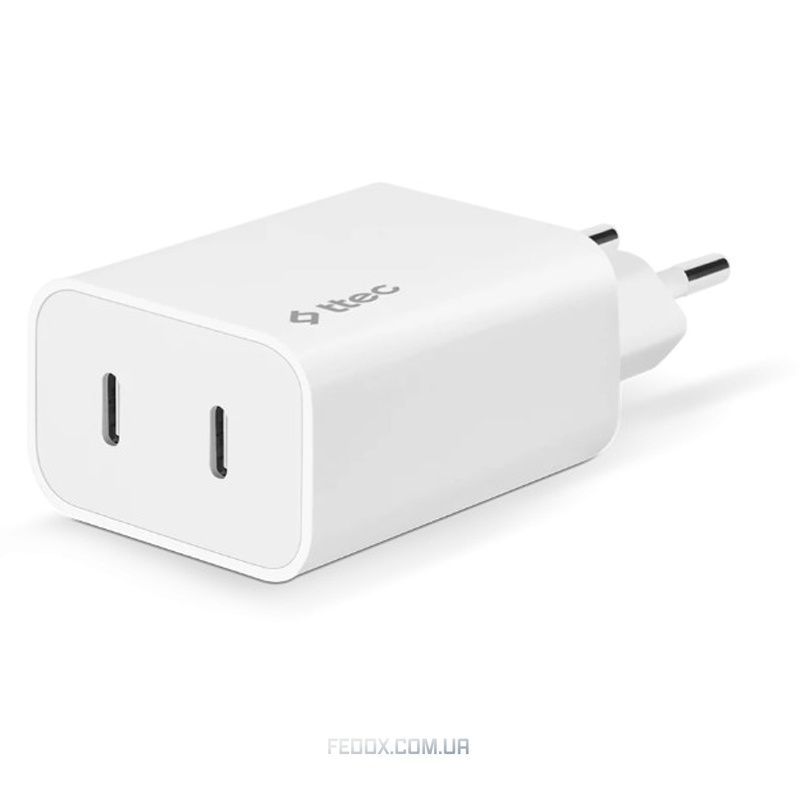 Мережевий зарядний пристрій Ttec SmartCharger Duo PD USB-C 40W White (2SCS27B)