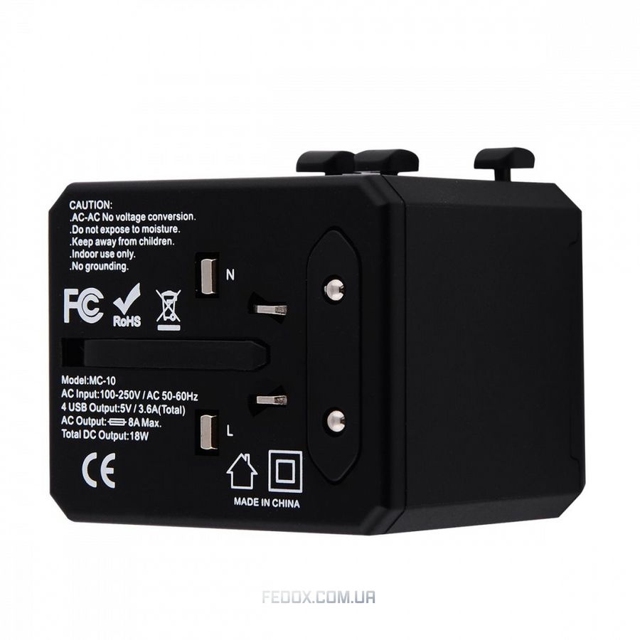 Travel Adapter Yesido MC-10 Type-C (UK/EU/US/AUS)