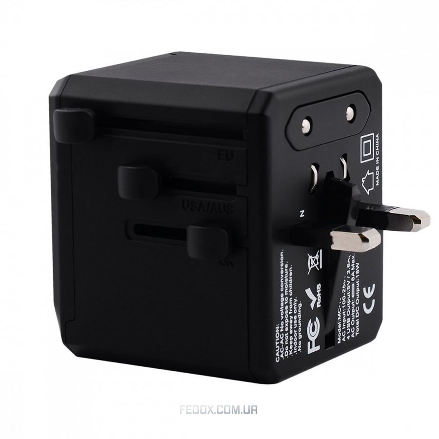 Travel Adapter Yesido MC-10 Type-C (UK/EU/US/AUS)