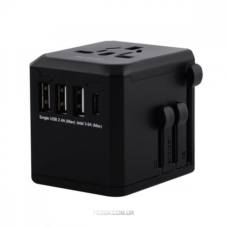 Travel Adapter Yesido MC-10 Type-C (UK/EU/US/AUS)