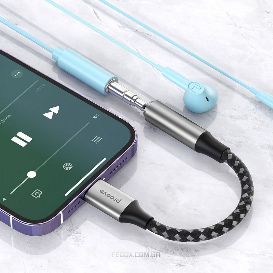 Перехідник AUX Proove SoundMesh Lightning to 3.5mm