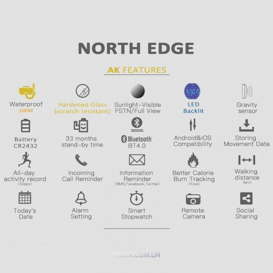 Цифровий Годинник NORTH EDGE AK