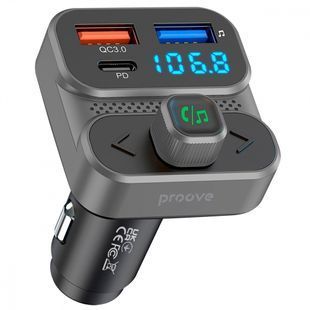 АЗП Proove FM Launcher Luxor SE 36W (PD+QC3.0) Type-C+USB gray