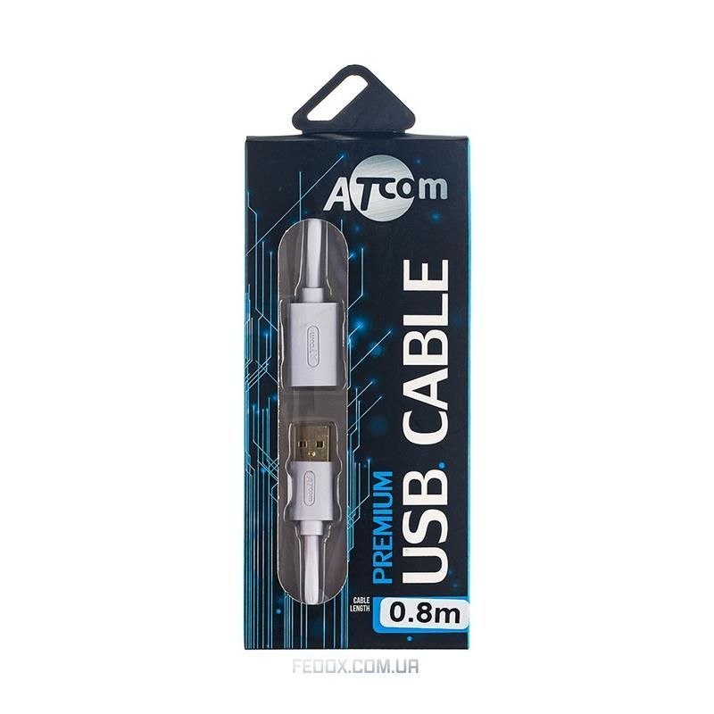 Кабель Atcom (13424) USB 2.0 AM/AF, 0.8м, белый