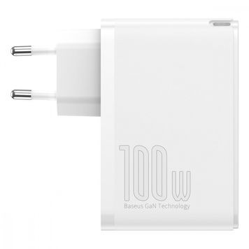 МЗП Baseus GaN2 Pro Быстрая Зарядка 100W (2Type-C + 2USB) белая