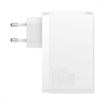 МЗП Baseus GaN5 Pro 140W (2 x Type-C + USB) + Кабель Type-C + Type-C 240W 1м белый