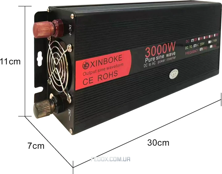 Інвертор 3000W Чистий синус. Перетворювач 12V на 220V/50Гц. Pure sine wave (Для котла холодильника і тд)