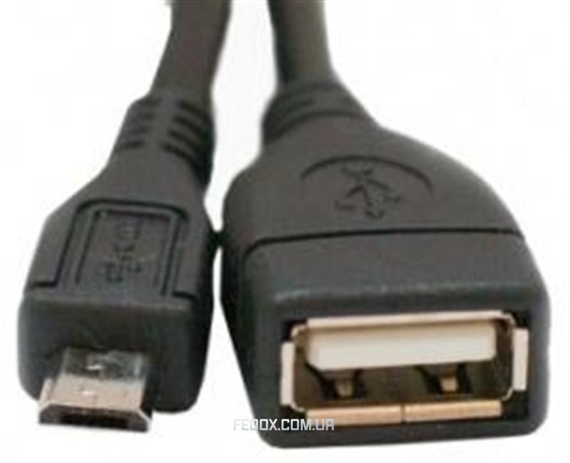 Кабель Atcom USB - micro USB V 2.0 (F/M), 0.8 м, черный (16028)
