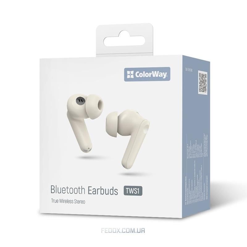 Bluetooth-гарнітура ColorWay Slim TWS-1 Earbuds Long Life Beige (CW-TWS1BE)