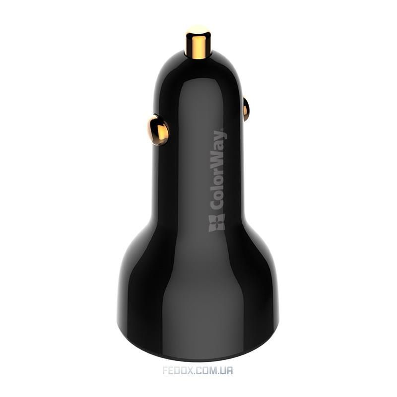 Автомобільний зарядний пристрій ColorWay Power Delivery Port PPS USB (USB-A + USB-C, 100W) PD, QC Black (CW-CHA044PD-BK)