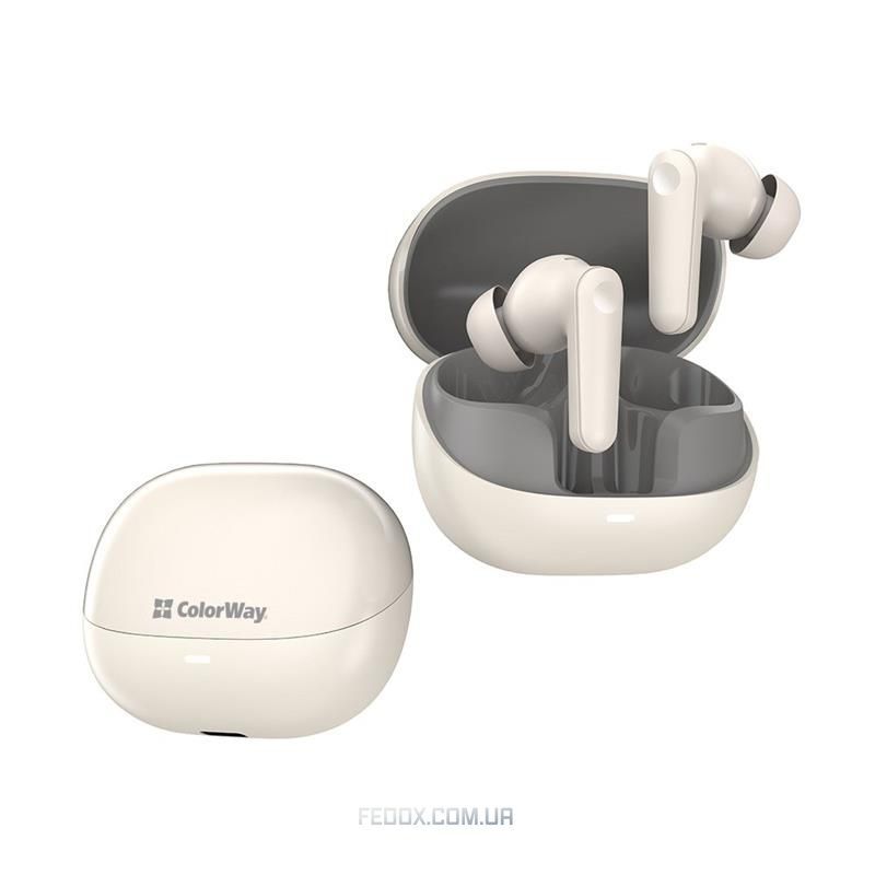 Bluetooth-гарнітура ColorWay Slim TWS-1 Earbuds Long Life Beige (CW-TWS1BE)