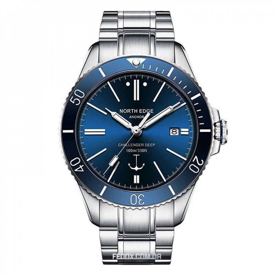 Mechanical Clock NORTH EDGE ANCHOR blue