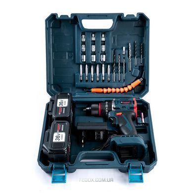 Аккумуляторный ударный бесщеточный шуруповерт Bosch GSB186-2li (36V, 6Ah) Дрель-Шуруповерт Бош с набором