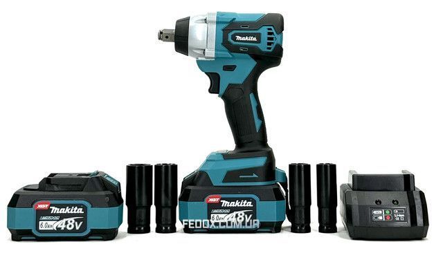 Безщітковий Гайковерт Makita (DTW701Z) Акумуляторний (48V / 6Ah) Потужний ударний гайковерт Макіта в Кейсі (+2 АКБ)