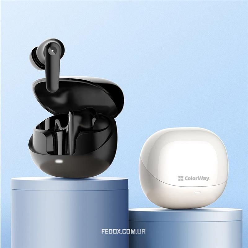 Bluetooth-гарнітура ColorWay Slim TWS-1 Earbuds Long Life Black (CW-TWS1BK1)