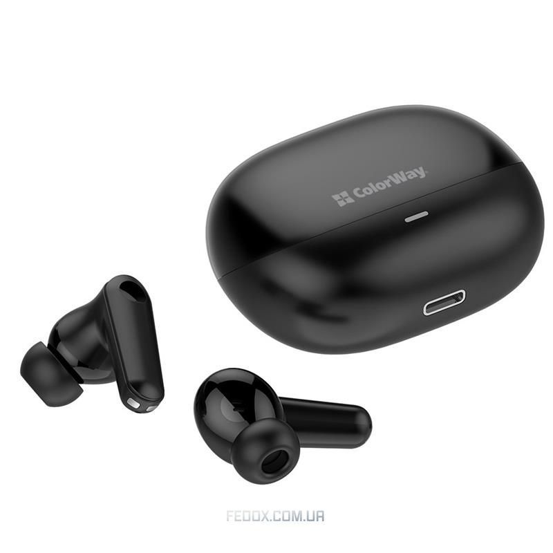 Bluetooth-гарнітура ColorWay Slim TWS-1 Earbuds Long Life Black (CW-TWS1BK1)