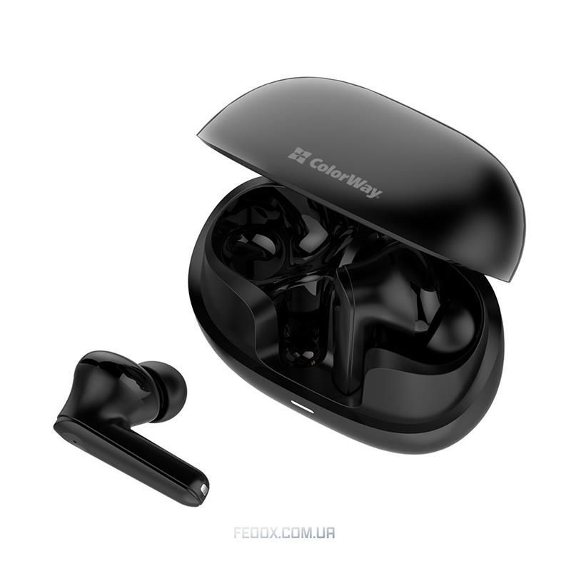 Bluetooth-гарнітура ColorWay Slim TWS-1 Earbuds Long Life Black (CW-TWS1BK1)