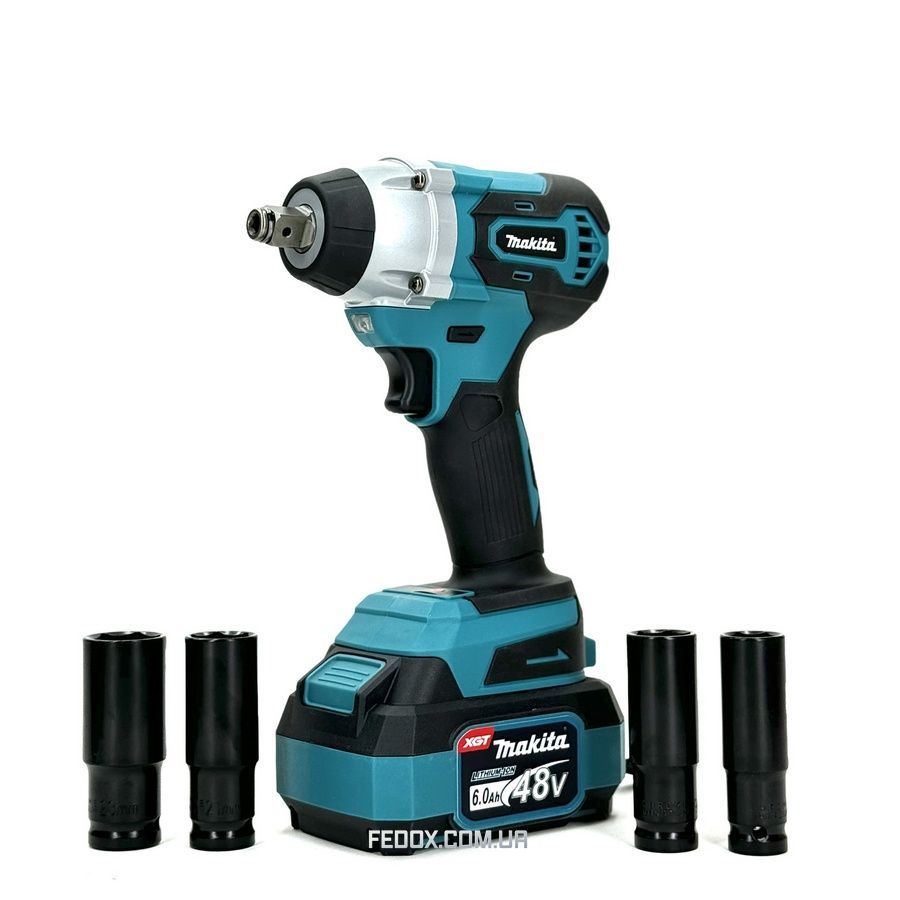 Безщітковий Гайковерт Makita (DTW701Z) Акумуляторний (48V / 6Ah) Потужний ударний гайковерт Макіта в Кейсі (+2 АКБ)