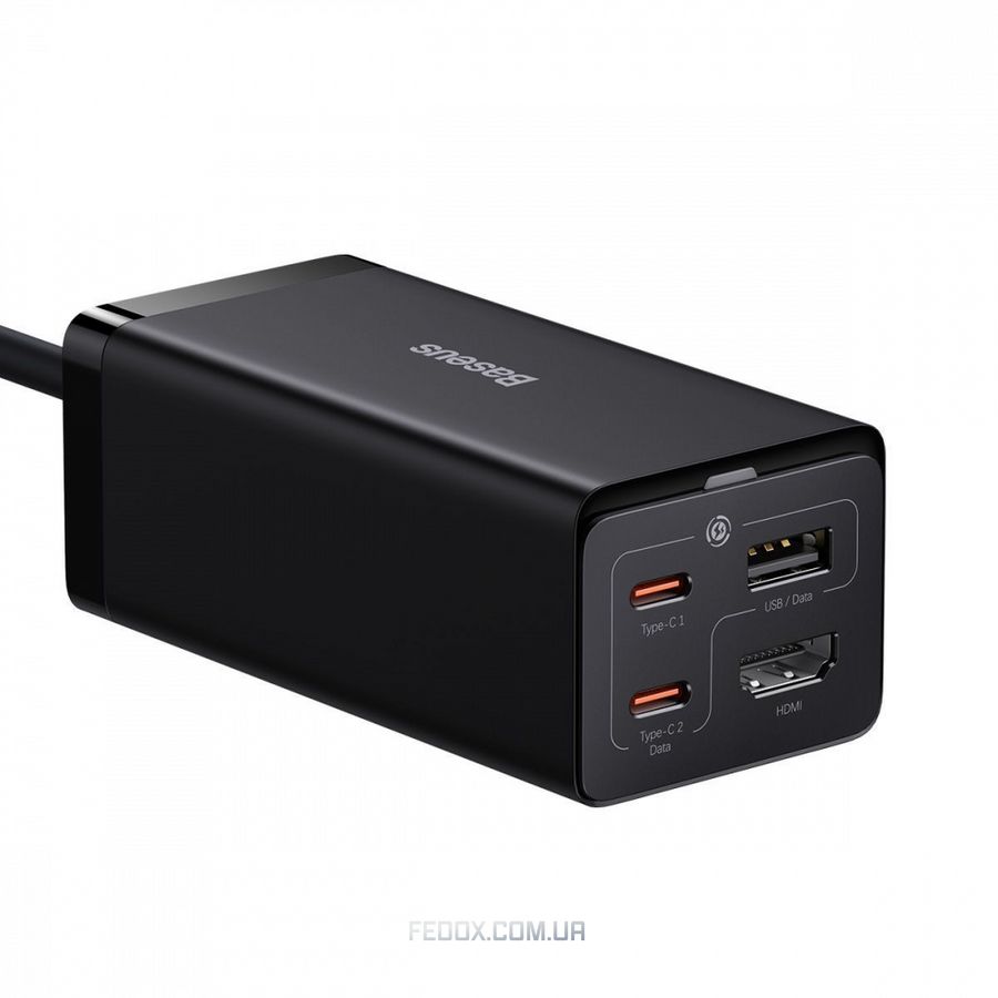 МЗП Baseus GaN5 Pro 67W USB+2Type-C+HDMI (1.5m) + Кабель Type-C to Type-C 100W(20V/5A (1m)