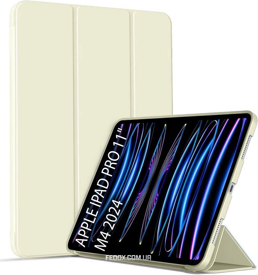 Чехол-книжка BeCover Tri Fold Soft TPU Silicone для Apple iPad Pro 11" M4 2024 Beige (711745), Бежевый